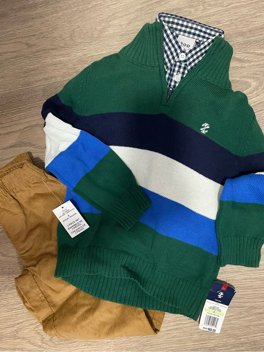 Izod Green and Navy 3-Piece Set Boys Size 4T NWT
